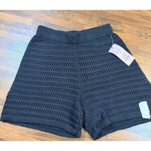 New Black crochet beach wear shorts. Size XS. Loose fit,.Boho cover-up, swim